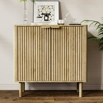 Sideboard Buffet Cabinet with Storage Modern Fluted Credenza with Doors and Adjustable Shelves Wood Coffee Bar for Dining Room Living Room Kitchen Entryway