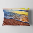 thumbnail image 2 of Designart Sunset Reflecting in Blue Waves - Seashore Throw Pillow - 12x20, 2 of 5