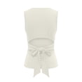 thumbnail image 4 of Womens Lined Sleeveless Tank Tops Women's Bow Tie Open Back Tank Top Sleeveless Boat Neck Cut Out Crop Tops(Beige,XL), 4 of 4