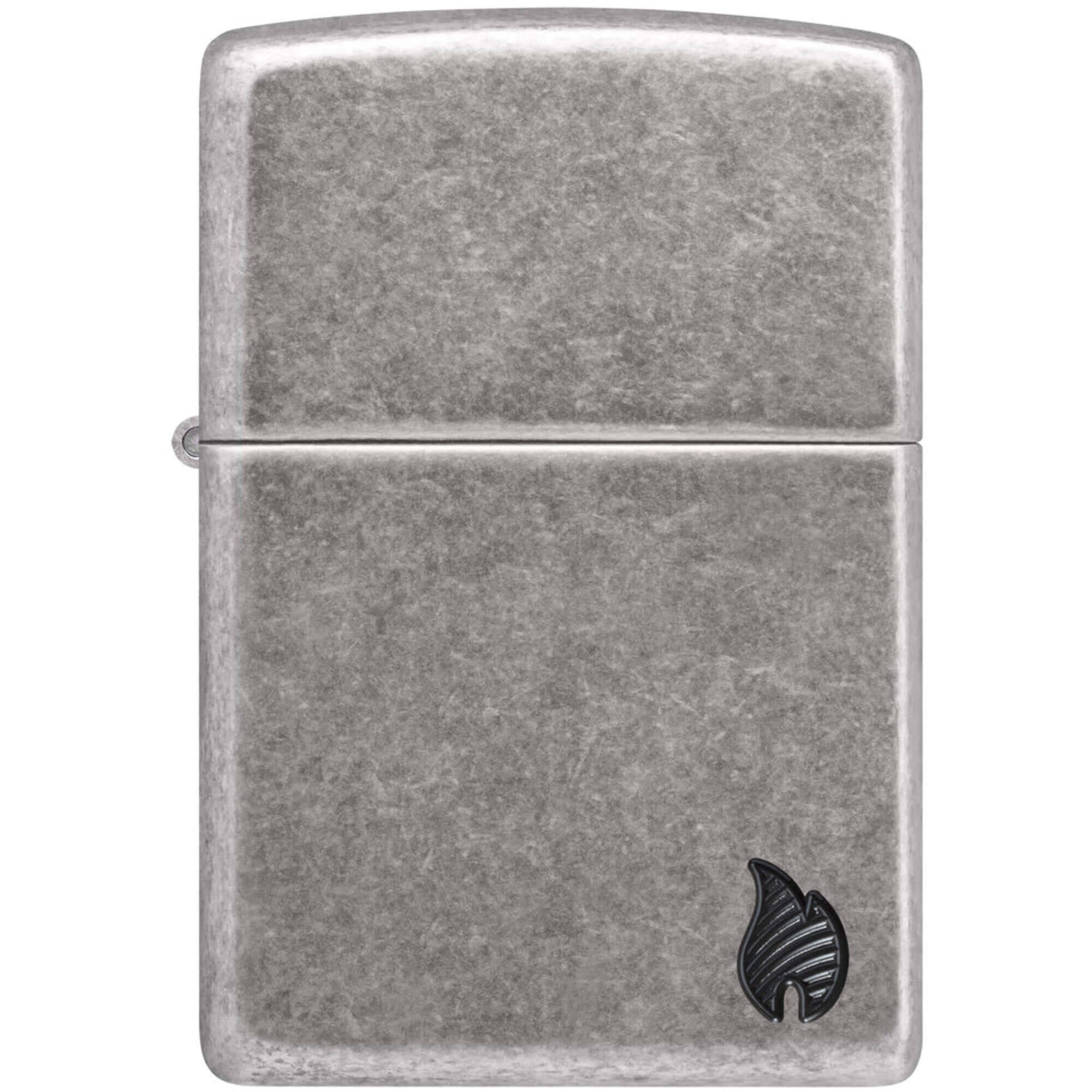Zippo 46399 Armor Antique Silver Flame Design Pocket Lighter