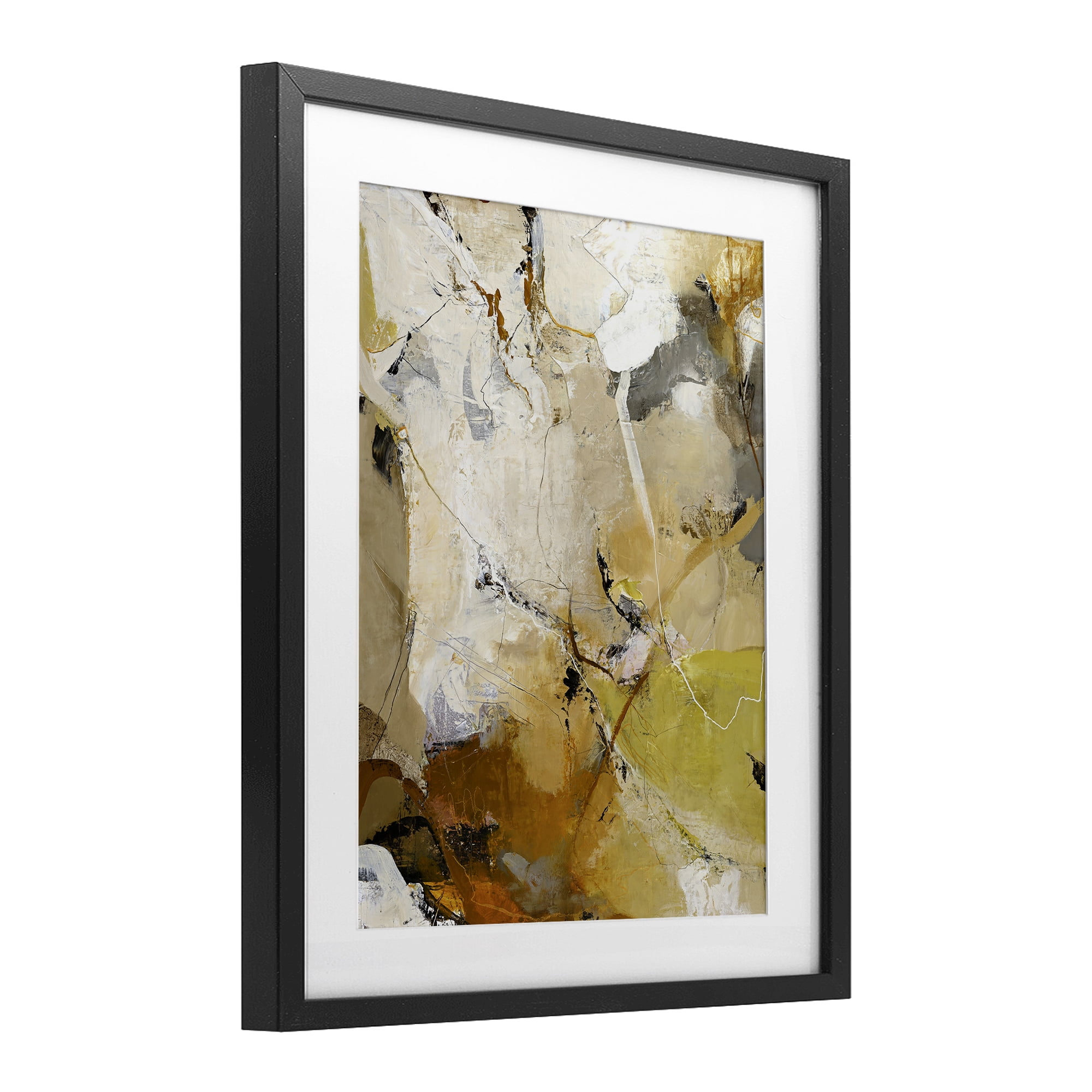 Stupell Industries Warm Earth Tones In Motion Black Framed Print Under Glass, design by Design Fabrikken
