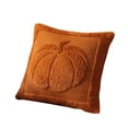 thumbnail image 2 of Pumpkin Embroidered Pillow Covers - Plush Fluffy Fall Throw Pillow Covers for Couch, Sofa & Bed - Soft Autumn Decor for Halloween & Thanksgiving (18x18), 2 of 5