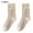 khaki, variant on 5 Pairs Womens Striped Crew Socks, Cotton Cozy Casual Socks for Women 4 Pairs, Size 5 - 10