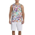 thumbnail image 6 of Rocae Colorful Watercolor Dots for Men's Basketball Jersey Lightweight and Breathable Athletic Tank Top,Quick-Drying Sports Jersey Small, 6 of 9