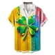 thumbnail image 2 of Ceisia Men's St. Patrick's Day Short Sleeve Shirt Clover Print Regular Straight Fit Green Turn-Down Collar Spring Summer Shirt Gift, 2 of 6