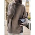 thumbnail image 5 of Women'S Loose Turtle Neck Long Sleeve Pullover Sweater Autumn and Winter Knitted Pullover Top Camel One size, 5 of 9