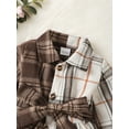 thumbnail image 5 of NZRVAWS Toddler Baby Girl Dress 2 Years Girls Button Neck Long Sleeve Plaid Patchwork Dress with Waist Belt 3 Years Baby Girl Summer Clothes, 5 of 8