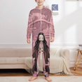 thumbnail image 2 of Demon Slayer Nezuko Kids Hooded Jumpsuit Union Suit Onesie One Piece Blanket for Boys Girls, 2 of 7