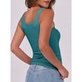 thumbnail image 5 of ANRABESS Womens Sleeveless Scoop Neck Tank Top Ribbed Fitted Summer Basic Slim Cute Tops 2026 Teal Medium, 5 of 8