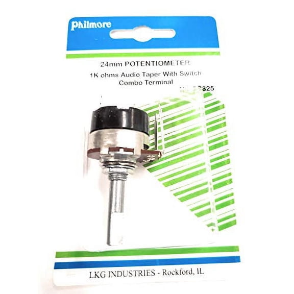 POTENTIOMETER 1 K OHM AUDIO TAPER W/SWITCH - PC325