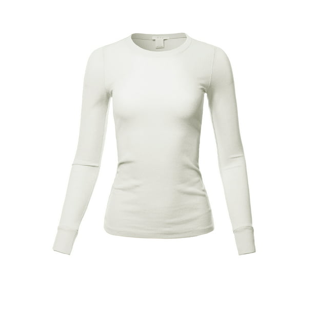 A2Y - A2Y Women's Basic Solid Fitted Long Sleeve Crew Neck Thermal Top ...