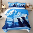thumbnail image 2 of Homewish Labrador Retriever Animal Twin Quilt Set,Snow Mountain Pine Twin Coverlet Set,Blue,2-Piece, 2 of 7