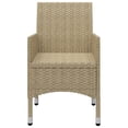 thumbnail image 4 of vidaXL 3 Piece Patio Bistro Set Poly Rattan and Tempered Glass Beige, 4 of 58