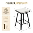 thumbnail image 3 of Guyou 26” Swivel Counter Height Bar Stools Without backrest, Upholstered Farmhouse Bar Stools with Footrest for Kitchen Island, White-Faux Sherpa(Set of 4), 3 of 12