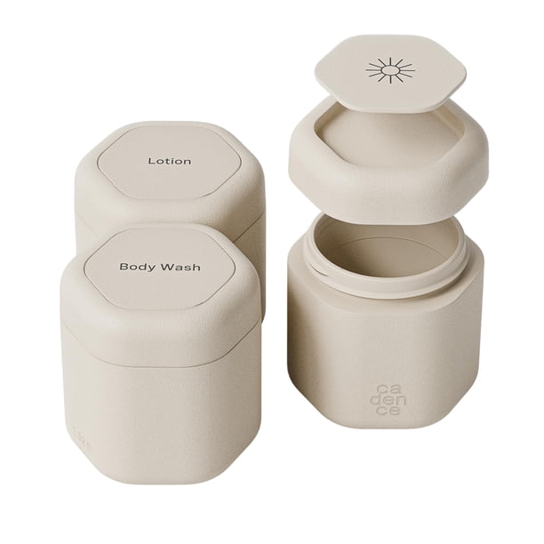 Set de cápsulas Travel Containers Cadence Body Care de 40 ml, 3 unidades