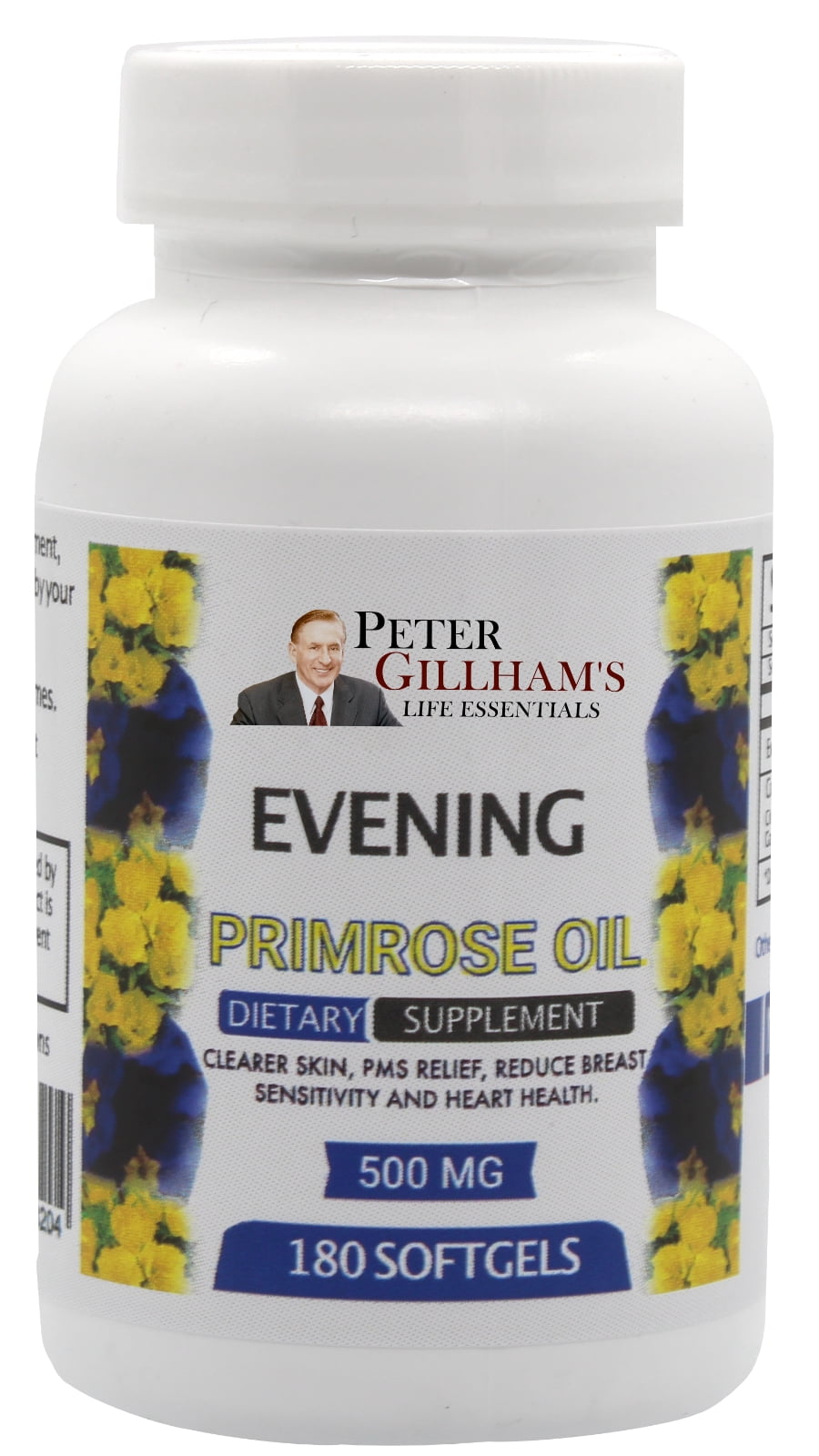 Evening Primrose Oil (500mg), 180 Softgels, No fillers or Artificial