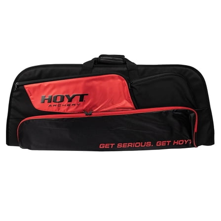 Hoyt Team Hoyt Pursuit Bow Case, Soft Archery Case with Multiple Storage Pockets, Black/Red (1034222)
