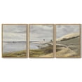 thumbnail image 3 of Drsoum Vintage Wall Art Coastal Seascape Landscape Painting Retro Meadow Scenery Farmhouse Kitchen Living Room Decor 11x14in3pcs Natural Framed, 3 of 6
