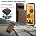 thumbnail image 3 of Nalacover Zipper Wallet Case for Google Pixel 8A, Shockproof PU Leather Detachable Card Slots Holder Cash Pocket Slim Cover with Kickstand Magnetic Lens Protective Case, Brown, 3 of 10