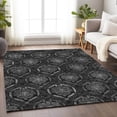 thumbnail image 6 of HomeRoots 666064 9 x 12 ft. Gray & Silver Medallion Transitional Washable Machine Made Rectangle Area Rug with UV Protection, 6 of 9