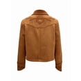 thumbnail image 4 of Female Floral Patchwork Cropped Faux Suede Leather Jacket Fall Clothes Button Down Coat Yellow-Brown L, 4 of 8