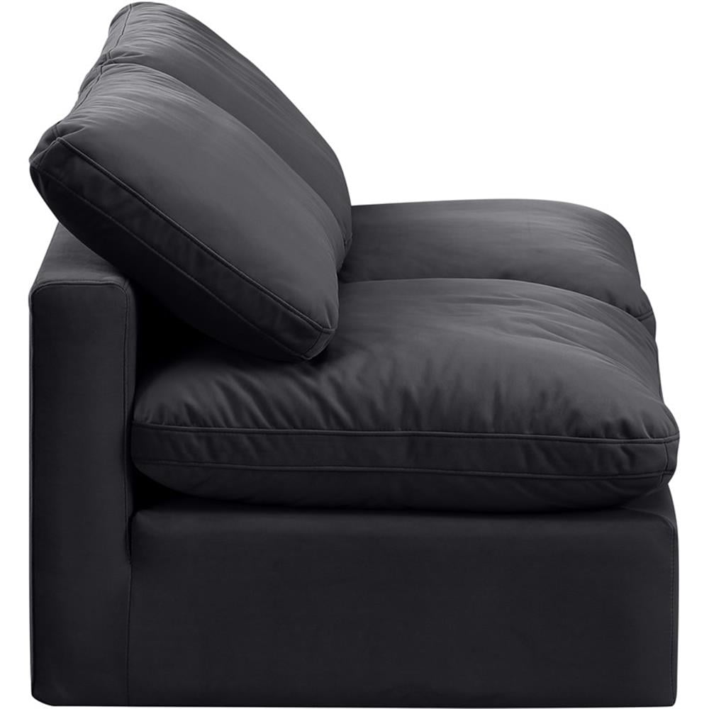 Meridian Furniture Indulge 70" Contemporary Velvet Modular Sofa in Black