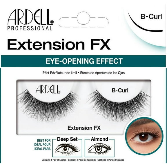 Ardell Professional Extension Fx B-Curl Eyelashes  Perfect For Deep Set And Almond Eyes