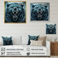thumbnail image 4 of Designart "Blue Roaring Bear Portrait" Animals Framed Wall Art - Traditional Blue Bear Living Room Framed Canvas Art, 4 of 6