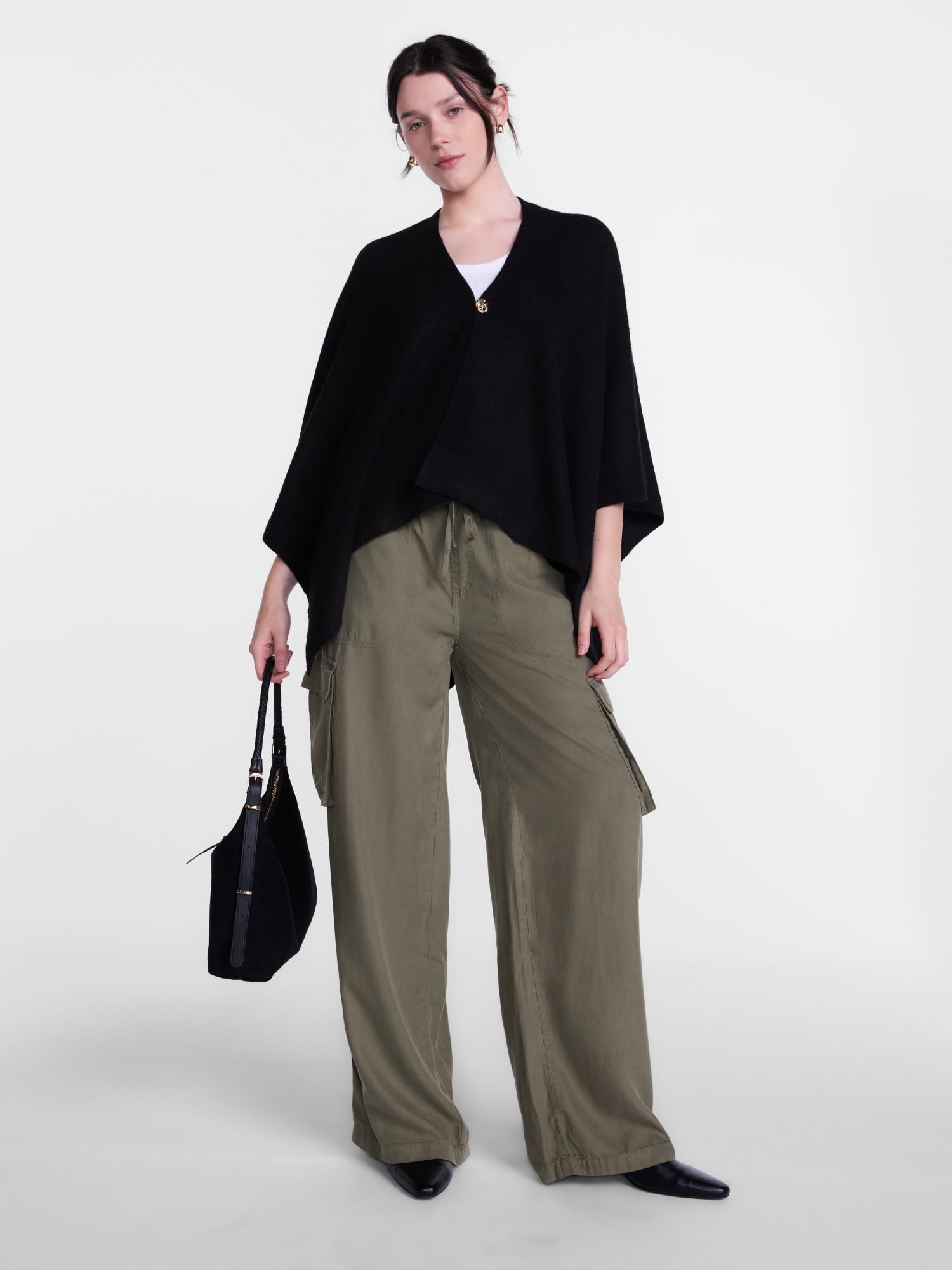 Scenario Women's Button Front Ruana, Mid-weight, Sizes S-XL