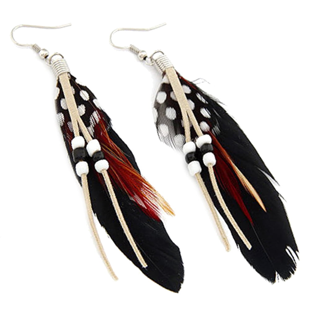 Fashion Women Dangle Alloy Chain Tassels/Feather/Glass Earrings Gift Jewelry