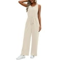 thumbnail image 4 of UVN Jumpsuits for women Summer Casual Romper Sleeveless Wide Leg Long Pants Outfits Dressy Woman Clothes, 4 of 9