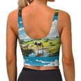thumbnail image 3 of Lsque Countryside Farm Cow Printed Women'S Sports Bra, Compression, Moisture Wicking, High-Impact Sports Bra For Women,Supportive sports bra-X-Large, 3 of 9