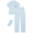 LT BLUE, variant on Catherne Malandrino Girls Ribbed Notch Collar Short Sleeve Top, Pants with Bonus Socks 3-Piece Pajama Set, Sizes 5-16
