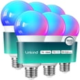 thumbnail image 1 of Linkind Smart Light Bulbs, 1600LM (100W Equivalent) Smart Bulb, Compatible with Alexa, RGBTW Color Changing Bulb Music Sync, 2.4GHz Wi-Fi & Bluetooth, 1 of 9