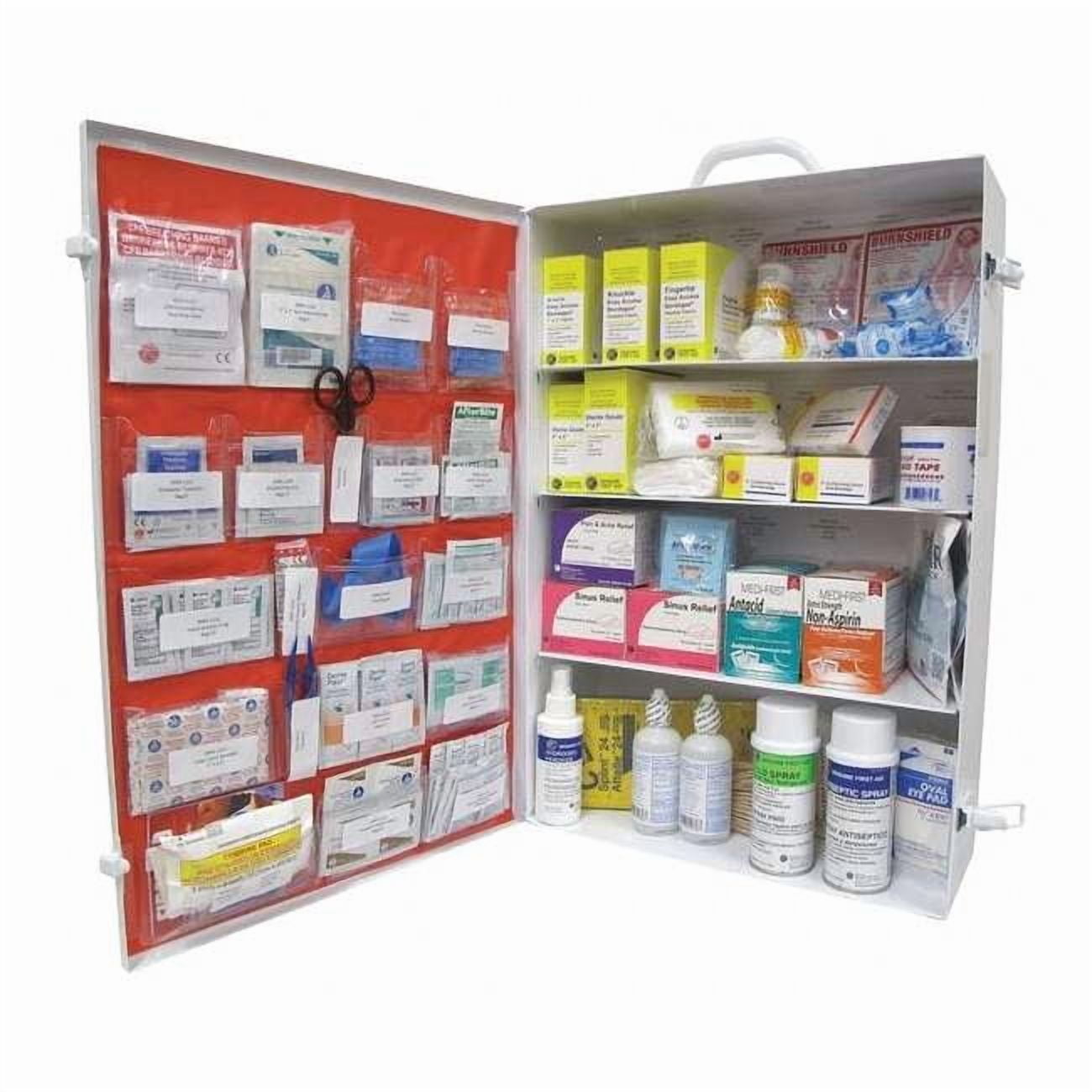 First Aid Kit and Housing, Metal Cabinet, 760 Components, 200 People Served