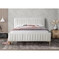 thumbnail image 4 of Omax Decor Julia Wood and Fabric Upholstered Queen Platform Bed in White Boucle, 4 of 7