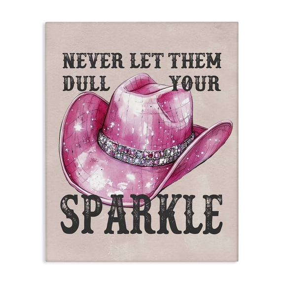 Stupell Industries Never Let Them Dull Your Sparkle Fashion Painting Wrapped Canvas Art Print Wall Art, 16 x 20
