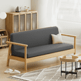 thumbnail image 5 of Solid Futon Cover Slipcover Fit 6"- 8" Futon Mattresses Dark Grey, Full Size 54x75 Inch, 5 of 9
