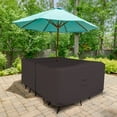 thumbnail image 6 of Covers & all Rectangle Table & Chair Set Cover, Umbrella Hole, 12 Oz Waterproof UV & Weather Resistant, Patio Lawn Garden Backyard Furniture, Air Vents & Drawstrings (76''L x 46''W x 30''H, Coffee), 6 of 8