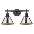 thumbnail image 3 of Yep by Golden Lighting Orwell 2-light Vanity in Matte Black and Chrome shade, 3 of 3
