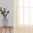 thumbnail image 3 of Deconovo Sheer Curtain Grommet Tulle Voile Curtain Drape for Sliding Glass Door 100x84 inch Beige 1 Panel, 3 of 6
