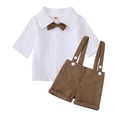thumbnail image 4 of XINXIAOO Toddler Baby Boy Outfits Boys Gentleman Wedding Suits Set Summer Formal Short Shirt Suspender 2T, 4 of 4