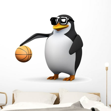 penguin 3d wallmonkeys peel decal stick basketball graphic dialog displays option button additional opens zoom