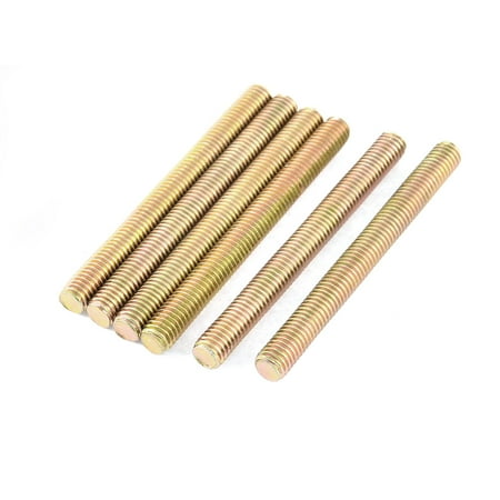 Bronze Threaded Rod - 1.25mm Pitch M8 x 80mm All Thread Fully Threaded Rod Bar Bronze Tone 6 Pcs