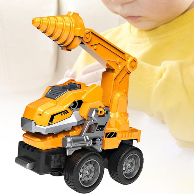 Modelo de vehículo de ingeniería, vehículos de construcción, juguete, recuerdo de fiesta, regalos de cumpleaños, aprendizaje de 3, 4 y 5 años, coche Camión perforador amarillo