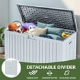 thumbnail image 4 of Uforic 180 Gallon Extra Large Outdoor Deck Box, Double-Wall Resin Storage Box with Flexible Divider, Lockable,‎Weatherproof,White, 4 of 7