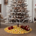 thumbnail image 6 of Halloween Christmas Tree Skirt - Cute Avocado Orange Flower 48 Inches Christmas Tree Skirt for Halloween Holiday Indoor Home Christmas Tree Decorations with Three Ribbons, 6 of 7