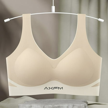 Elvqul Bras for Women Beige Underwire Racerback Nylon Underwear Bras