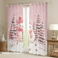 thumbnail image 2 of Castle Fairy Teens Children Pink Snowman Curtains Pack Of 2 (42X84 Each),Christmas Tree Snowflake Curtains Blackout,Xmas Festival Bedroom Curtains,Ultra Soft Home Decor, 2 of 6