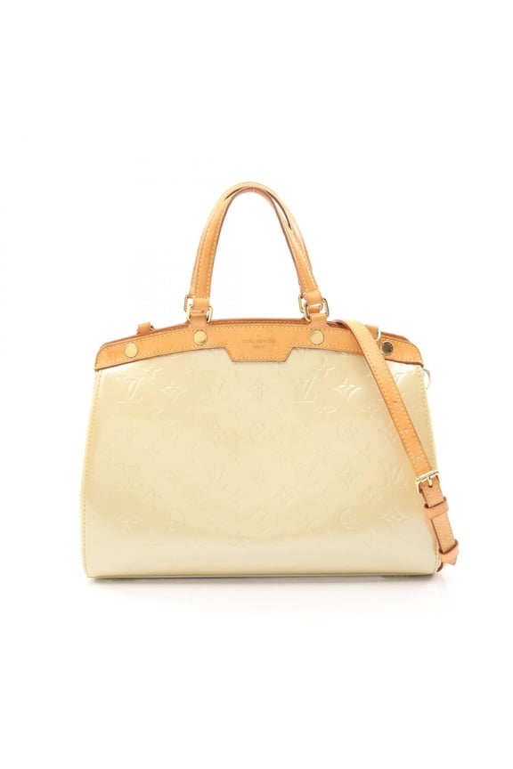 Pre-Owned Louis Vuitton Blair MM 2-Way Handbag, Leather, Vernis, Women's, Beige (Bron Corail),...